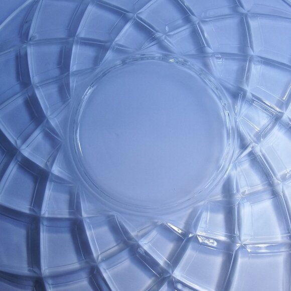 Vtg. Crystal Sun Pattern Diamond Design  17" Platter Tray - Picture 2 of 4